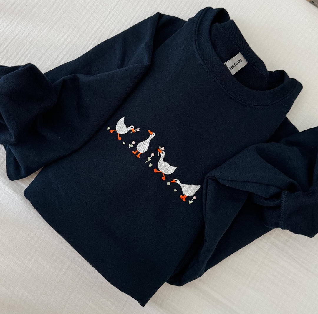 Ducks with Flowers Crewneck