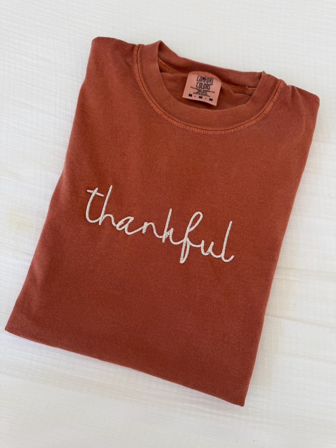 Embroidered Thanksgiving Comfort Colors Tee, Embroidered Ultra Soft Autumn Tee, Thanks giving TShirts